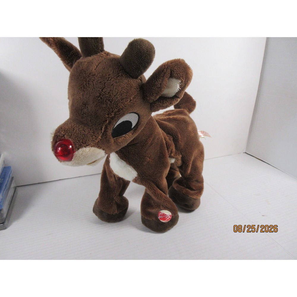 Dan Dee Rudolph The Red-Nosed Reindeer Animated Walking Light Up Nose Plush Toy